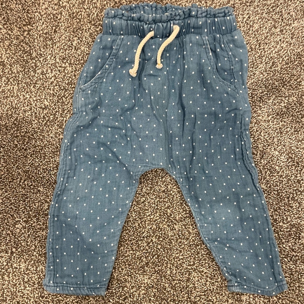 Chambray polka dot joggers